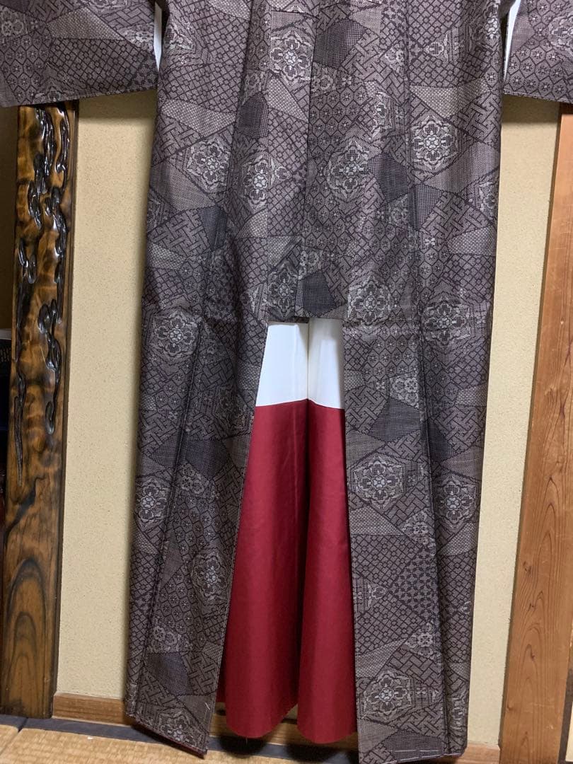 140 正絹　本場泥染大島紬（しつけ有り）