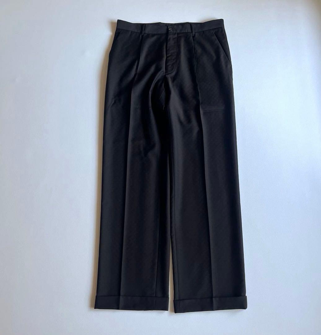 美品　ヴェルサーチ　スラックス　パンツ　ウール　ジャガード　チェック　希少柄