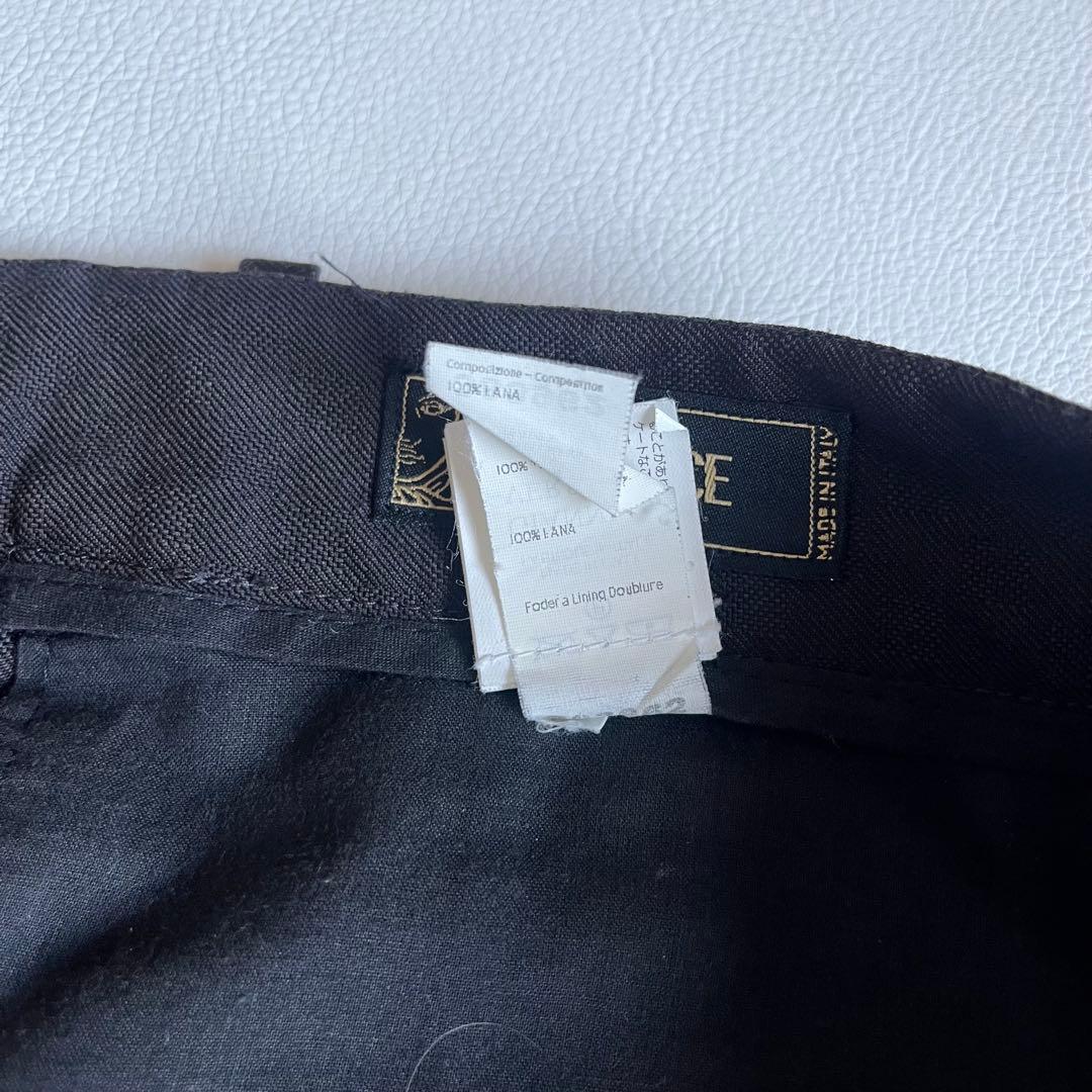 美品　ヴェルサーチ　スラックス　パンツ　ウール　ジャガード　チェック　希少柄