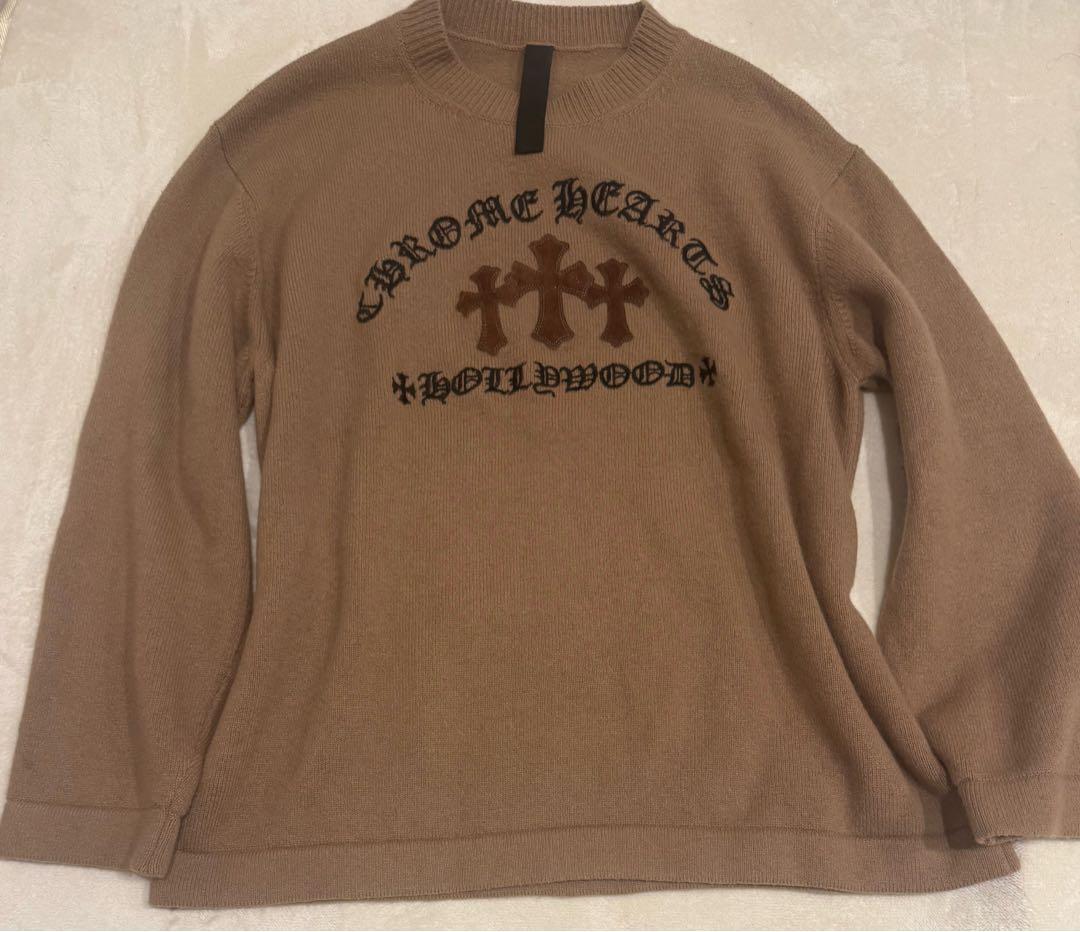 CHROME HEARTS（クロムハーツ）のベージュニットセーター、美品