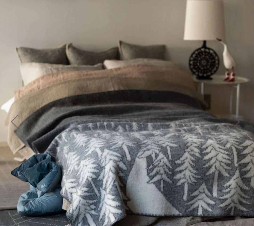 クリッパン　ミナペルホネン　ウールブランケット　グレー