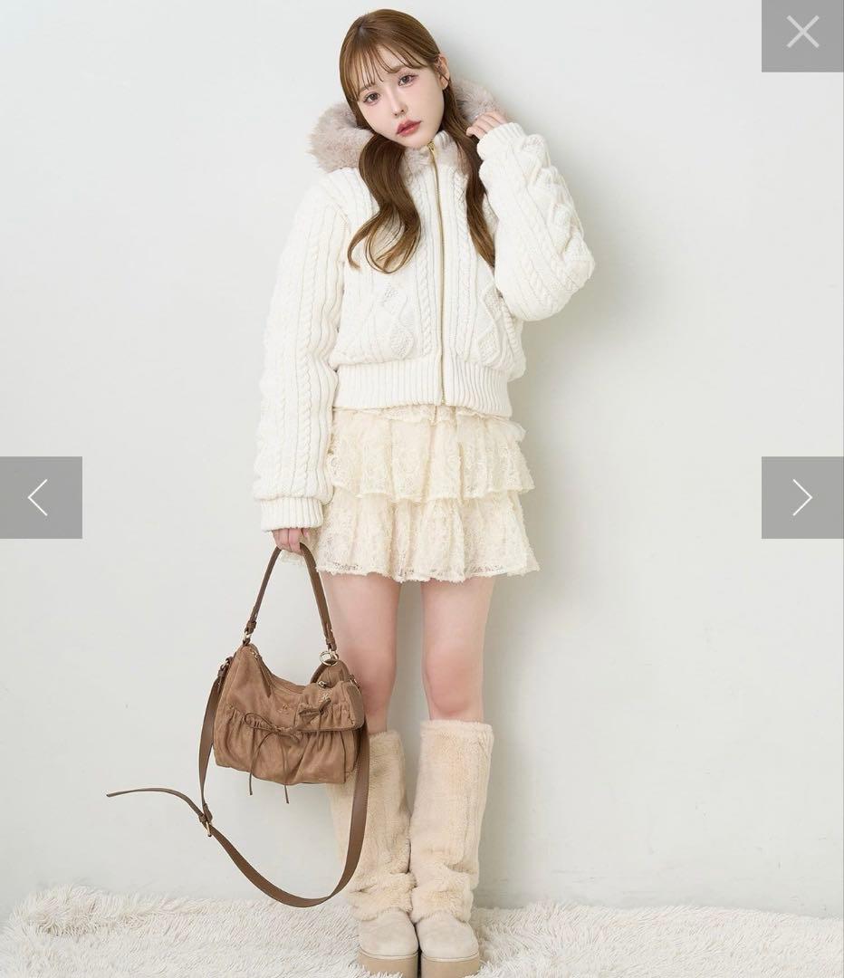 ナイスクラップ♡ケーブルニット中綿ブルゾン