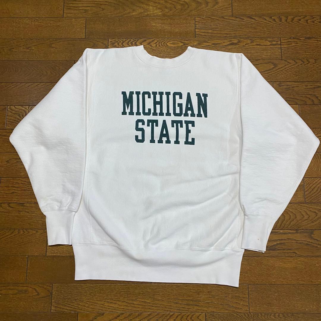 80s Champion Michigan State 白スウェット XL