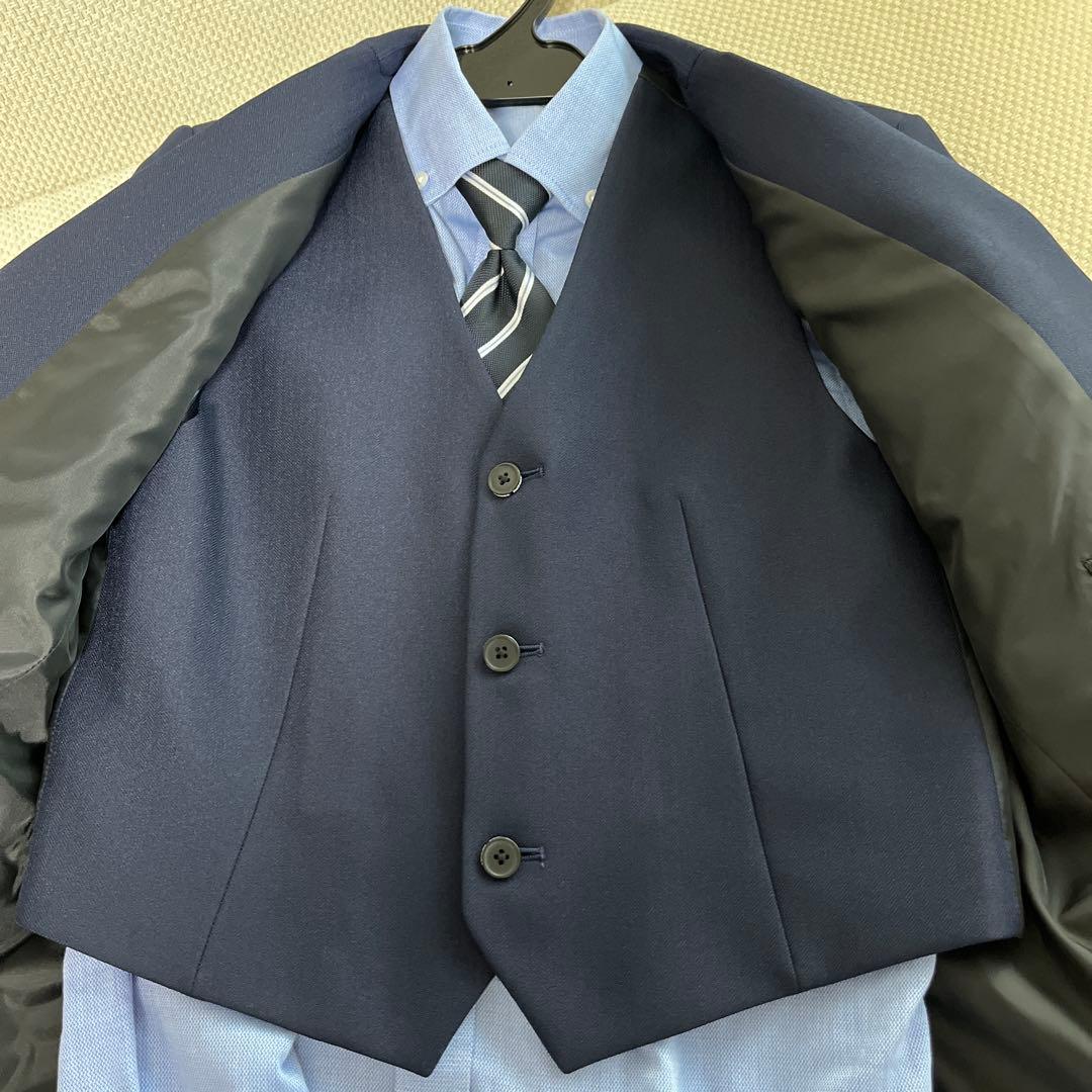 卒業式　男の子　スーツ　6点セット　150サイズ　ネイビー