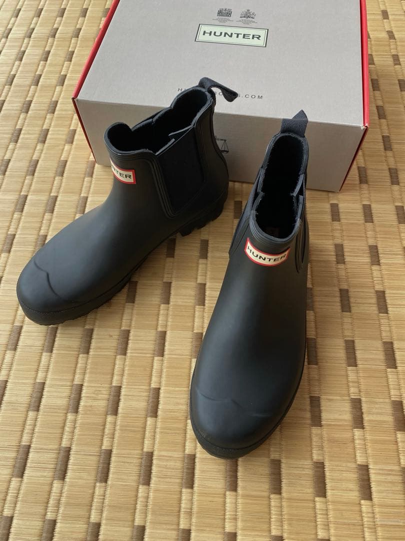 HUNTER ブラック サイドゴアブーツ UK8
