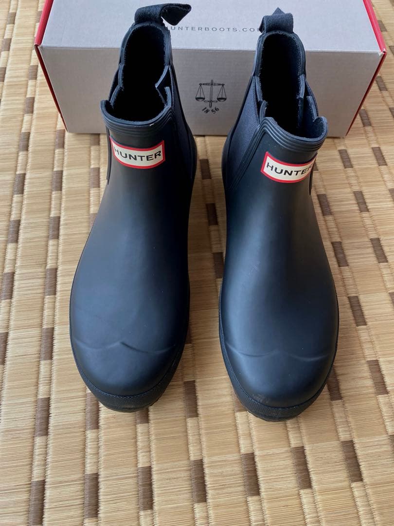 HUNTER ブラック サイドゴアブーツ UK8