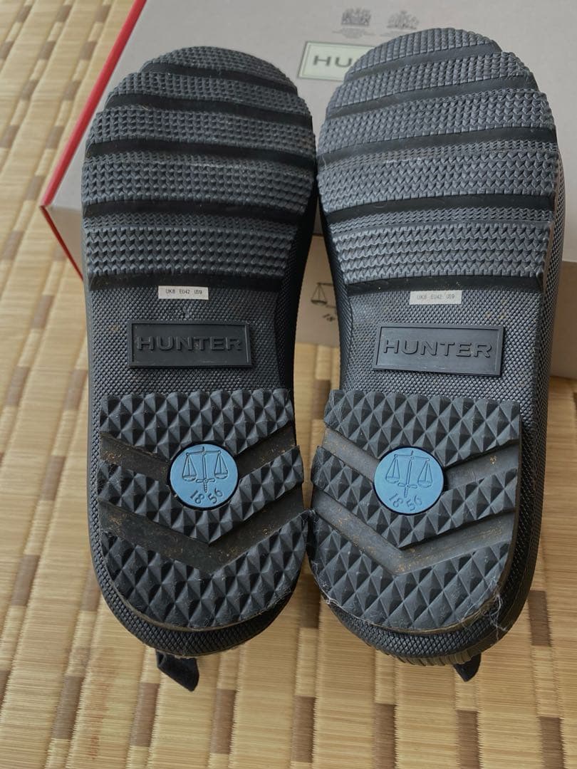 HUNTER ブラック サイドゴアブーツ UK8