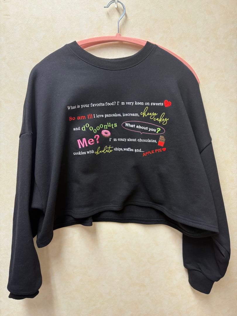 LINKABLE メッセージスウェットプルオーバー(ブラック)