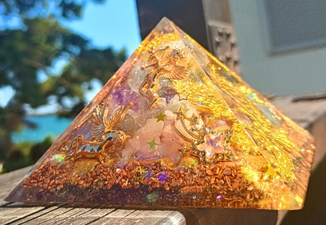 セレスタイト✧天使のピラミッド型✧オルゴナイト9.5