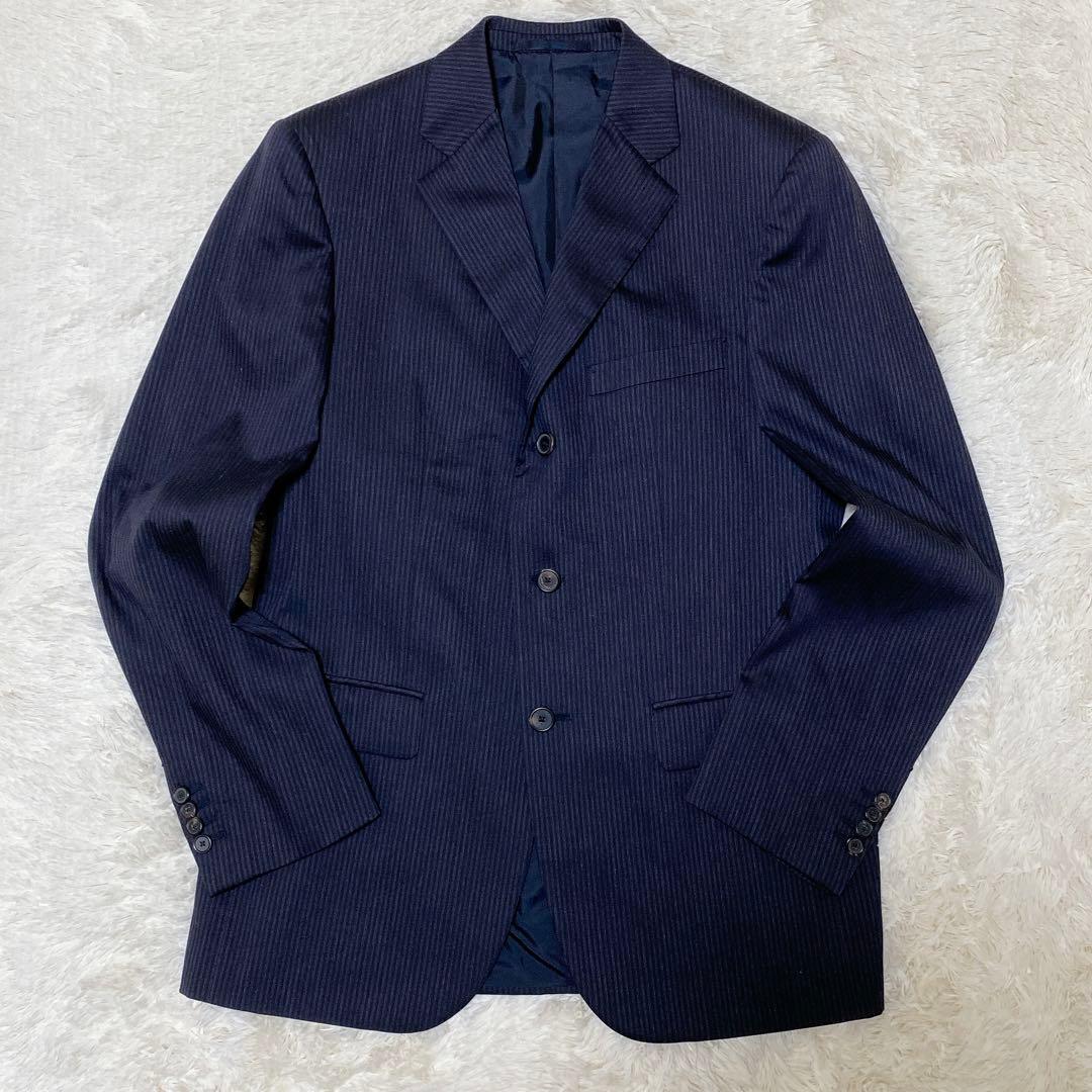 ジルサンダー　スーツ　セットアップ　ネイビー　濃紺　ストライプ