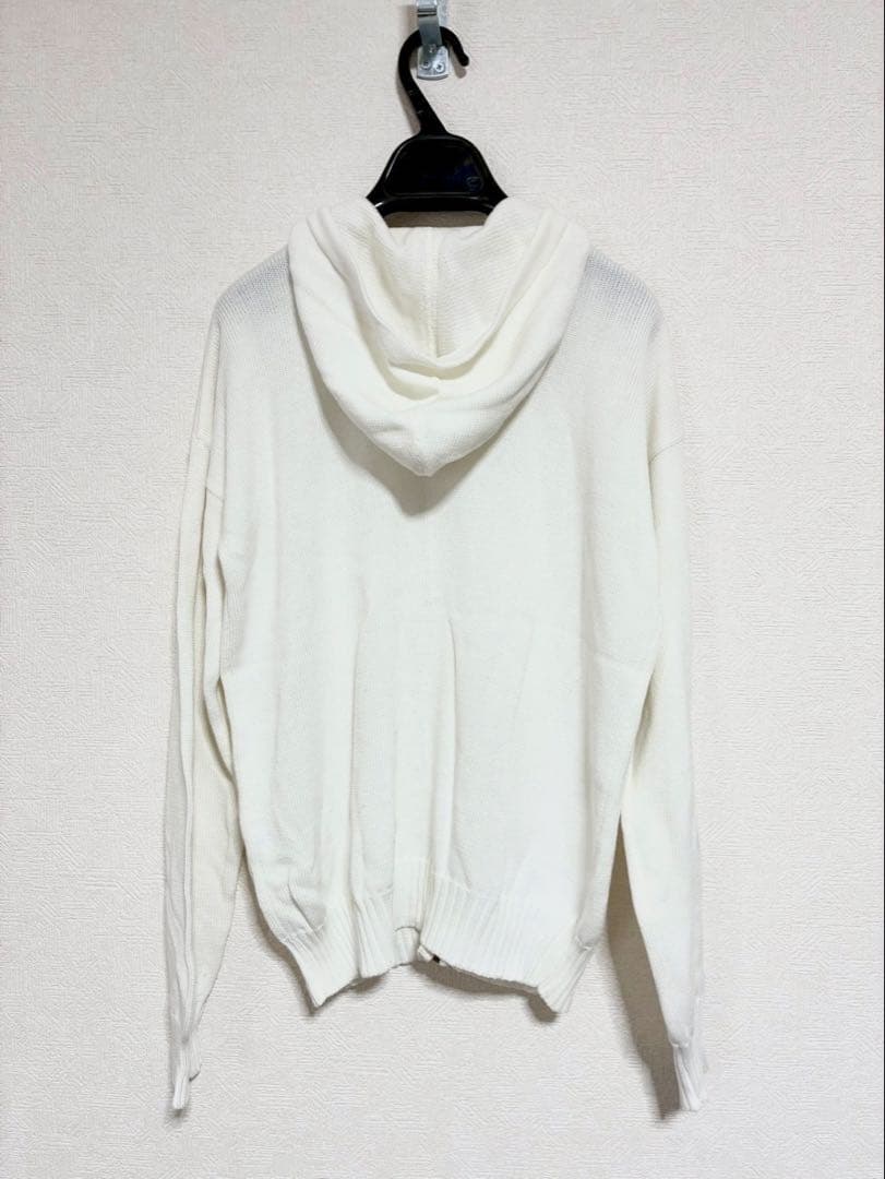 m726◆Max Mara◆白◆ジップフード付パーカー◆日本製◆綿100%◆S
