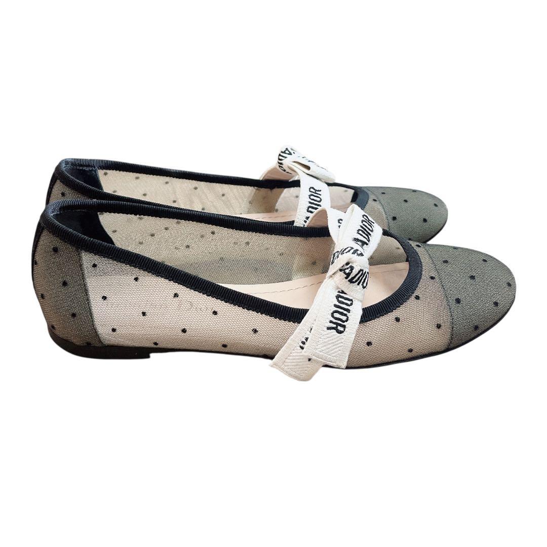 【保存袋付】Christian Dior メッシュ バレエシューズ 35 1/2