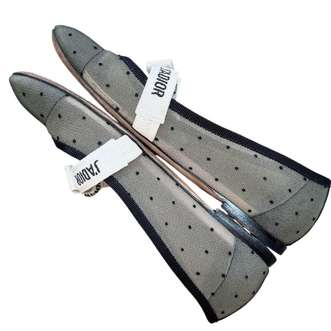 【保存袋付】Christian Dior メッシュ バレエシューズ 35 1/2