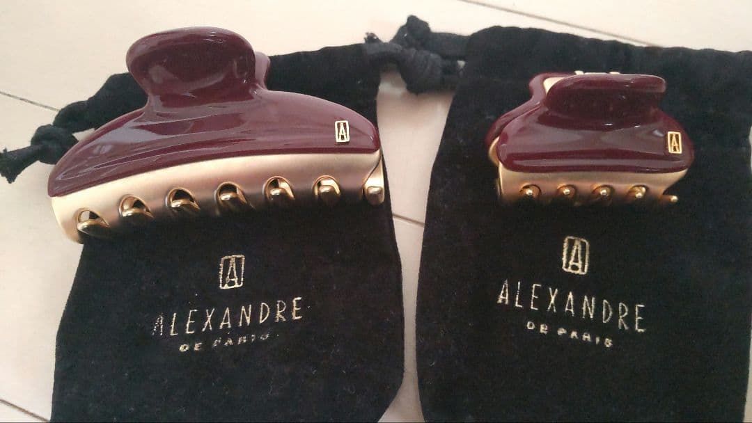 最終お値下げ☆ALEXANDRE ヘアクリップ S.M2個セット ボルドー