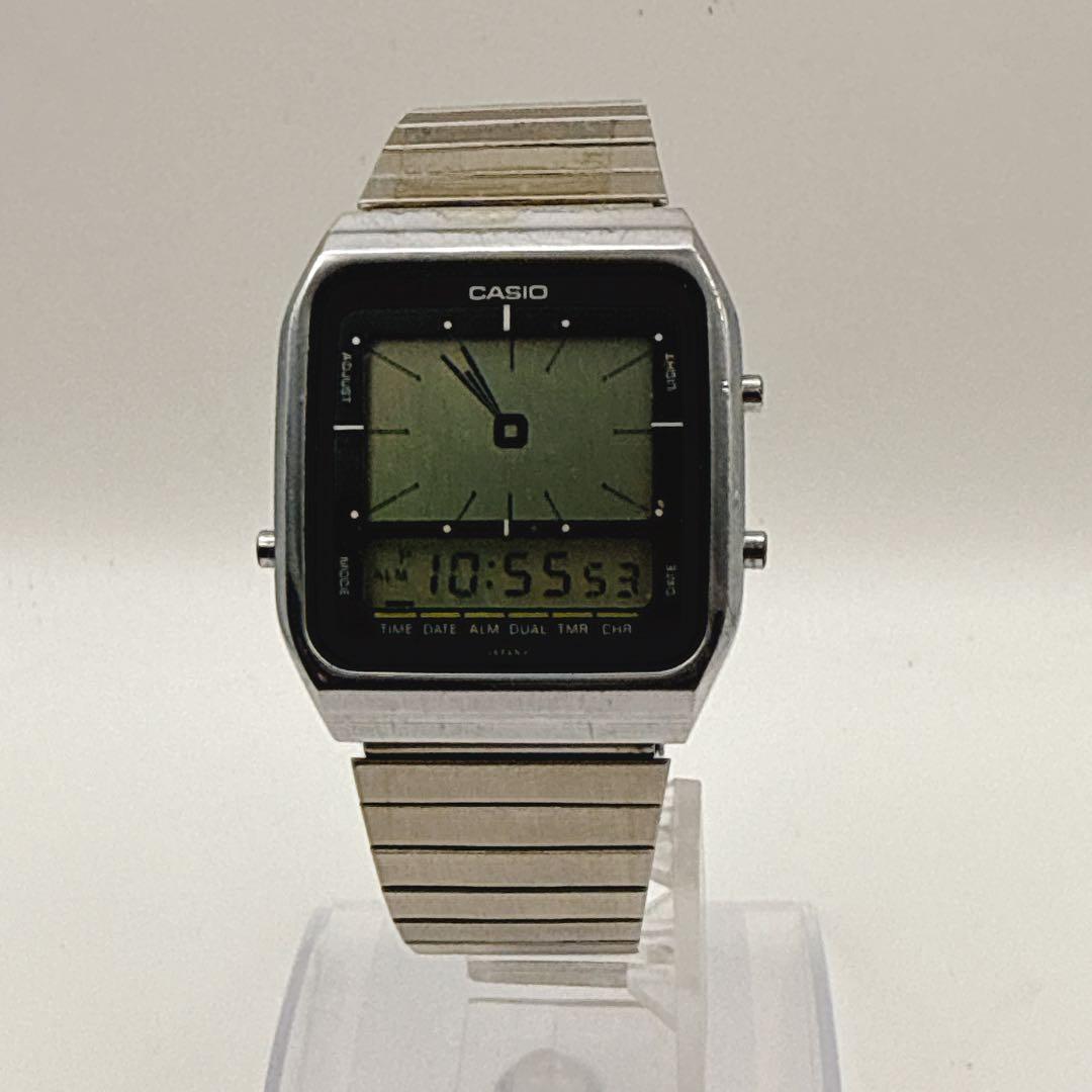 稼働品 CASIO ABE-70 アナデジ 80年代 カシオ デジタル アラーム
