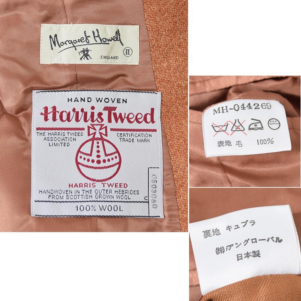 90s 初期 マーガレットハウエル × ハリスツイード ジャケット オレンジ Ⅱ