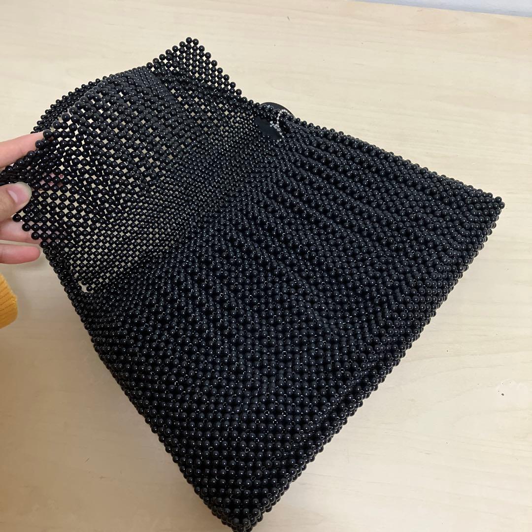 ★R21 レジーナ 黒珊瑚 サンゴ ハンドバッグ ビーズ フォーマル