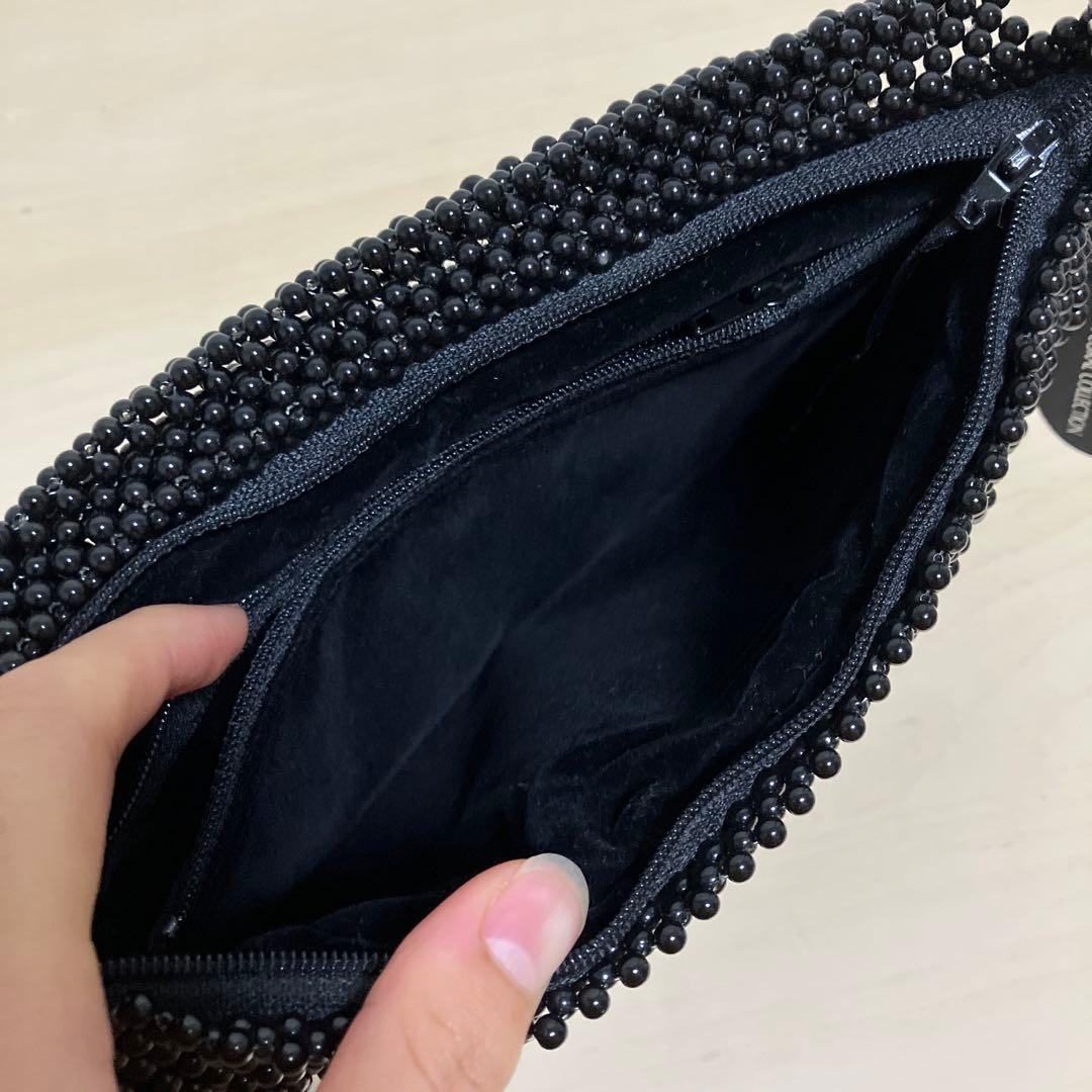 ★R21 レジーナ 黒珊瑚 サンゴ ハンドバッグ ビーズ フォーマル