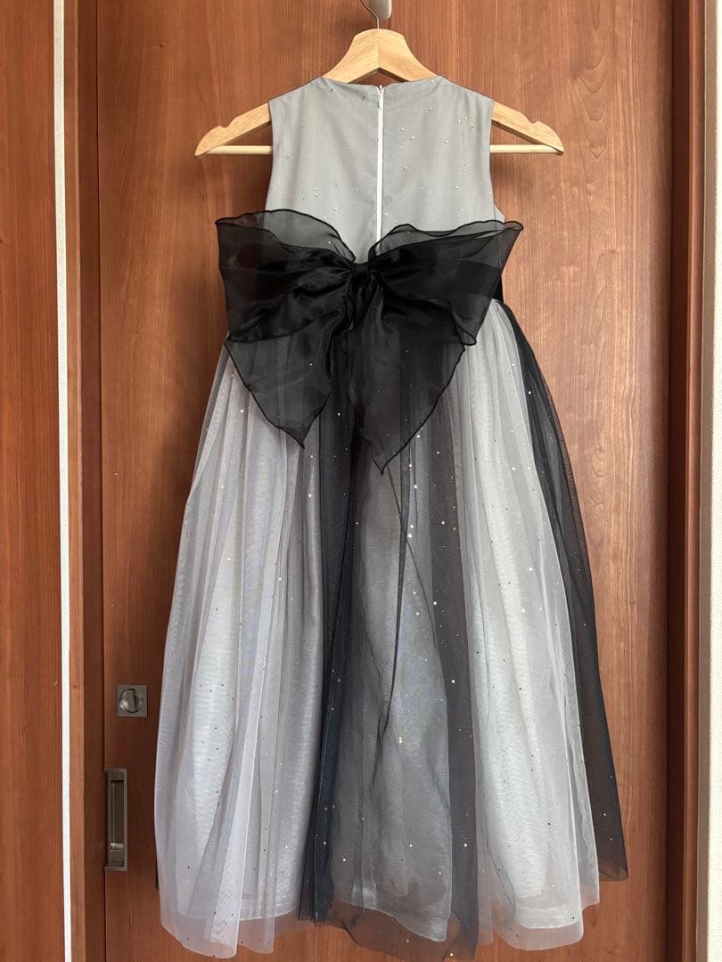 Drescco グラデーショングレービジューストーンロングドレス 125㎝