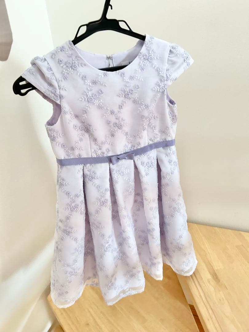 ジャケット＋ワンピースセット♡120㎝　パープル　薄紫色 花柄ドレス 発表会