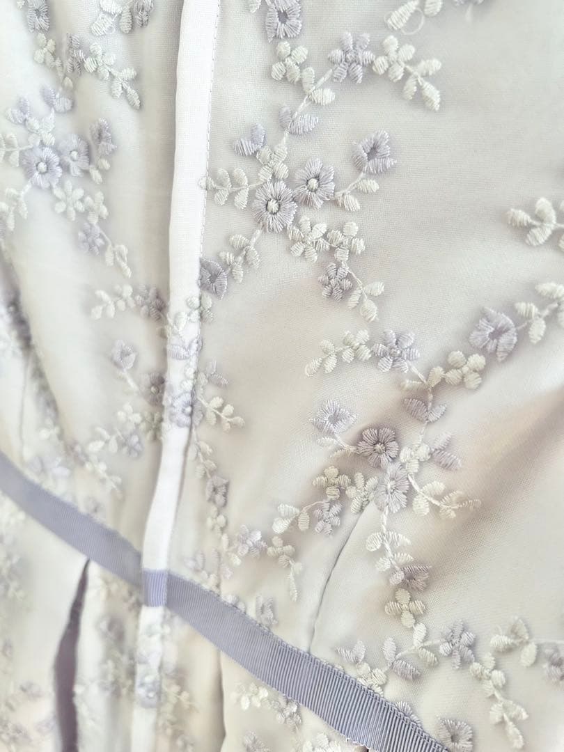 ジャケット＋ワンピースセット♡120㎝　パープル　薄紫色 花柄ドレス 発表会