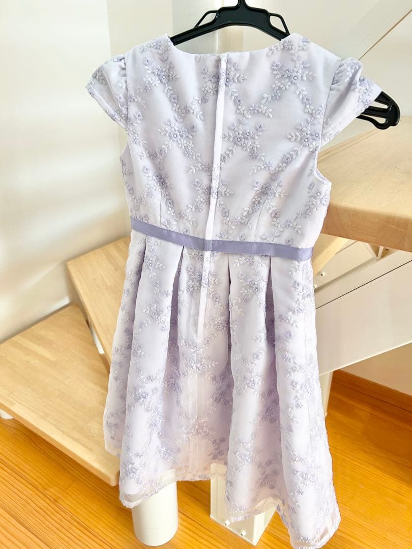 ジャケット＋ワンピースセット♡120㎝　パープル　薄紫色 花柄ドレス 発表会