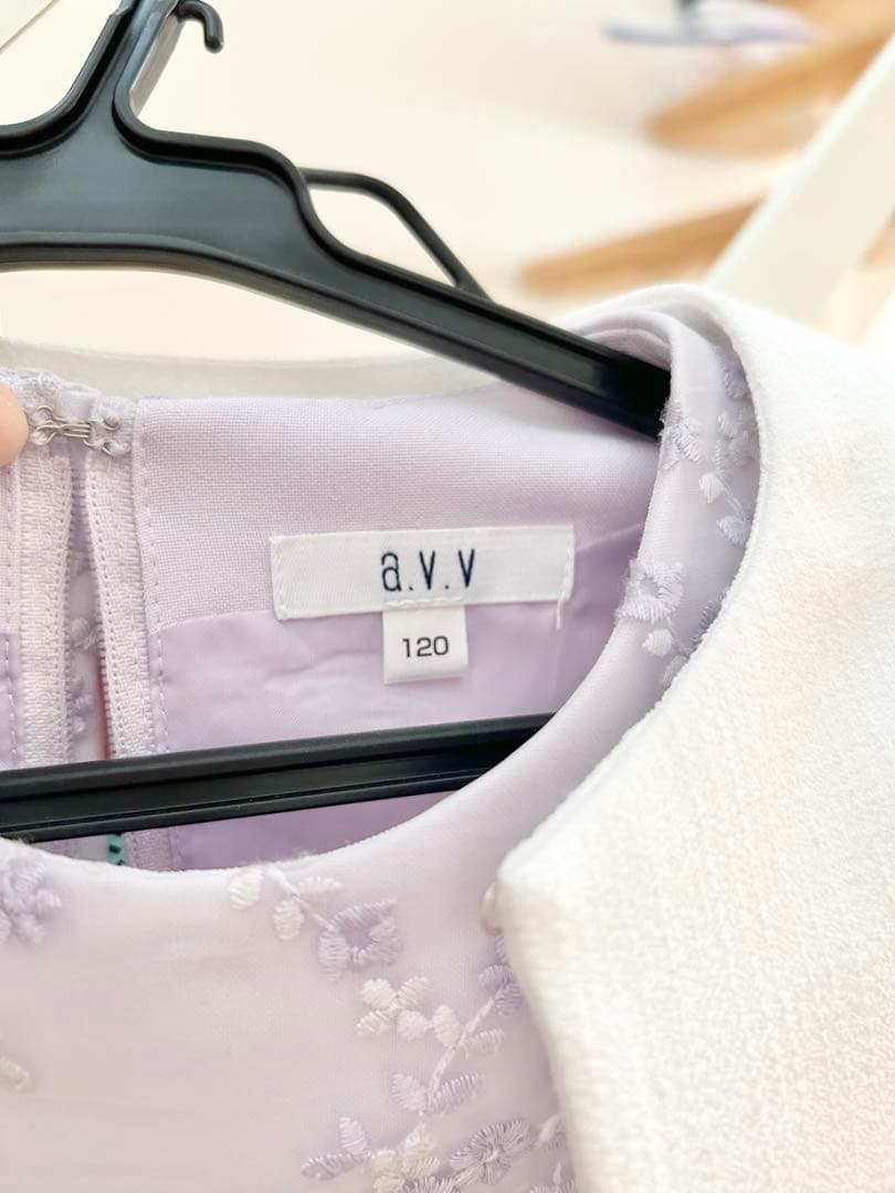 ジャケット＋ワンピースセット♡120㎝　パープル　薄紫色 花柄ドレス 発表会