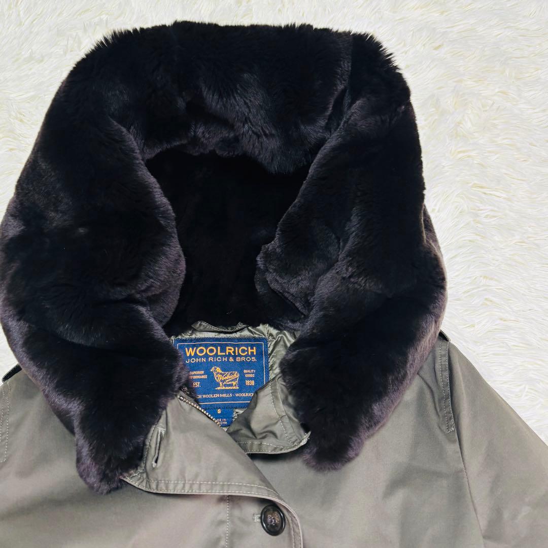 【美品】WOOLRICH ファーライナー モッズコート ラビットファー