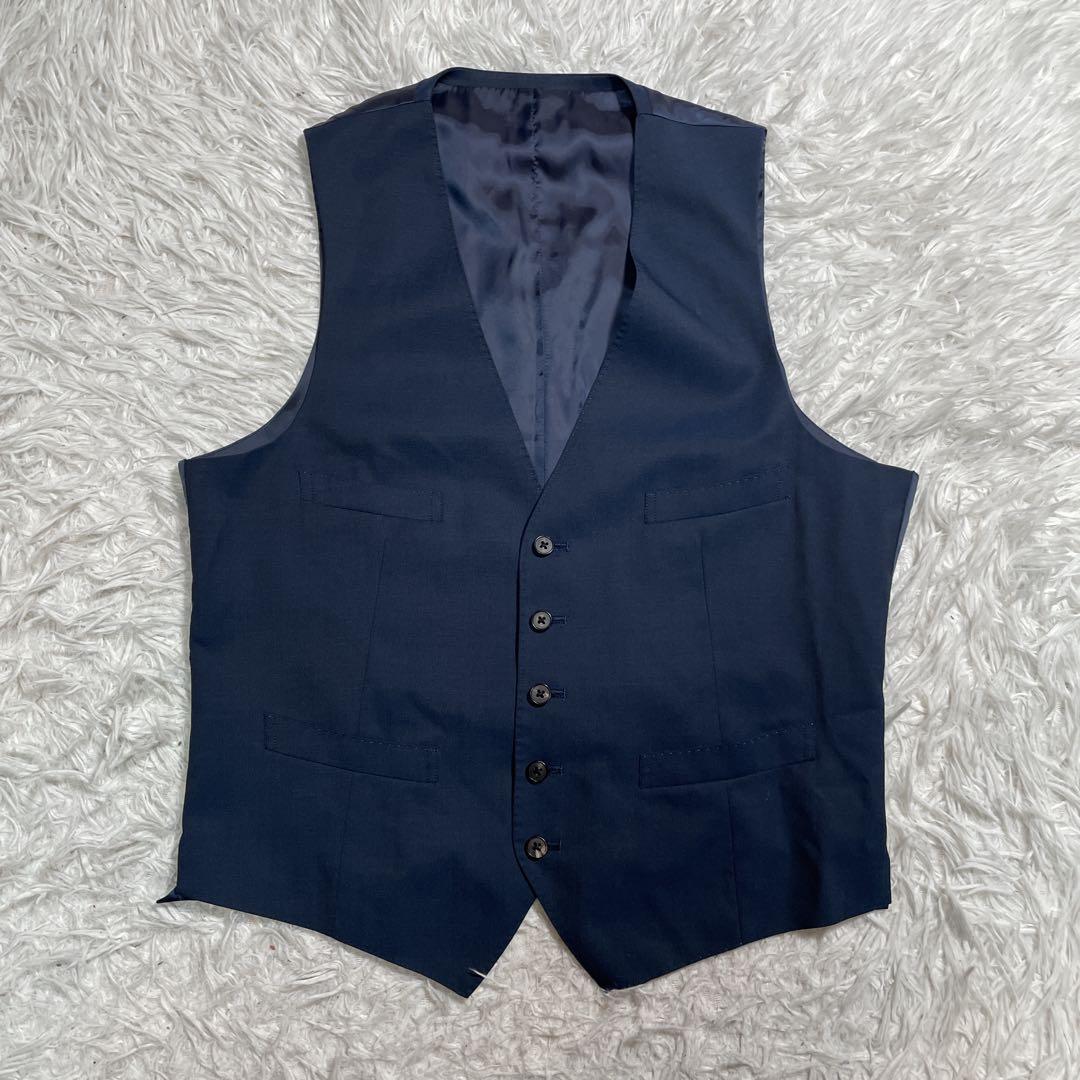 スーツカンパニー　セットアップ　スーツ　ベスト　3ピース　ネイビー　L