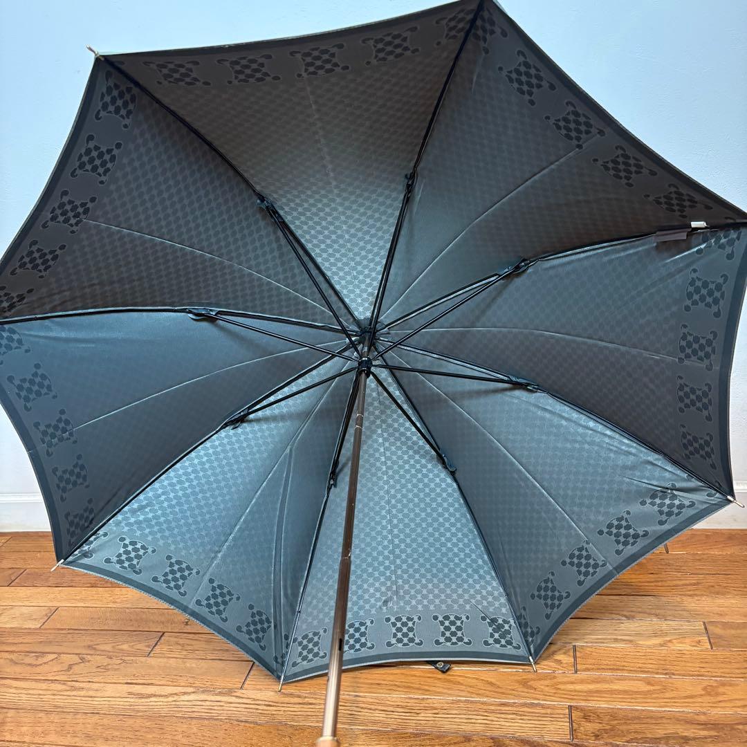 新品 CELINE セリーヌ マカダム柄 長傘 グレー