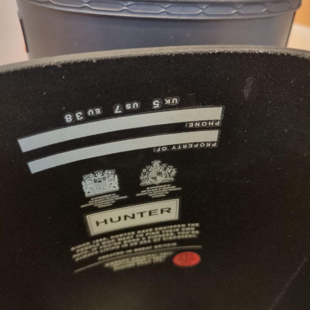HUNTERオリジナルトールブーツレインブーツ２４センチブラックBLACK