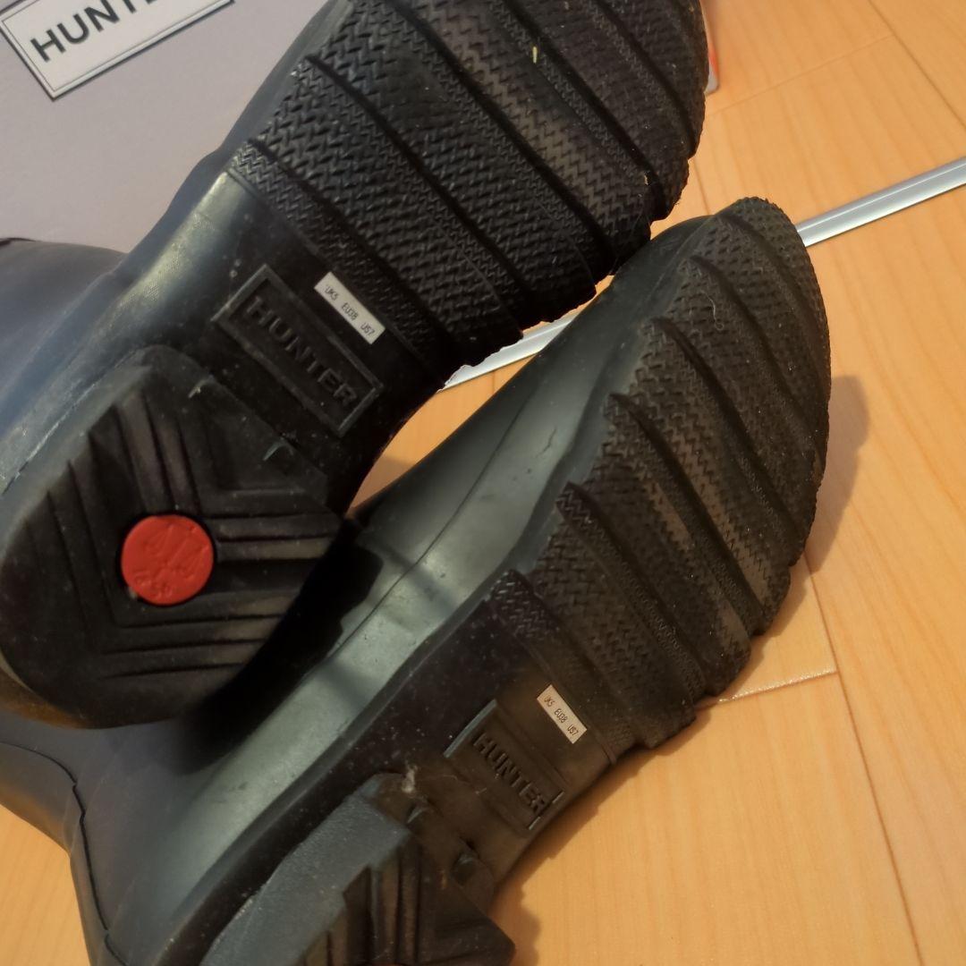 HUNTERオリジナルトールブーツレインブーツ２４センチブラックBLACK