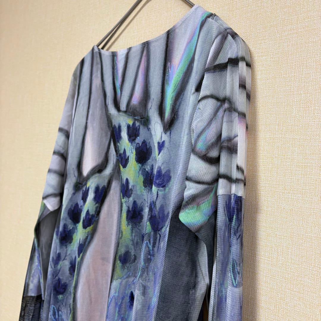 【極美品】ヒロココシノ　アートプリント　チュニック　ワンピース　長袖　M 316