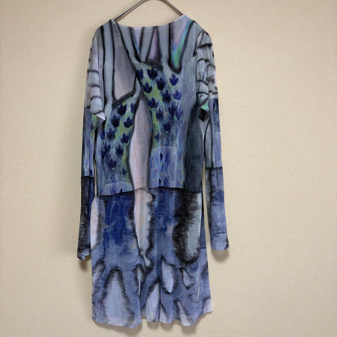 【極美品】ヒロココシノ　アートプリント　チュニック　ワンピース　長袖　M 316