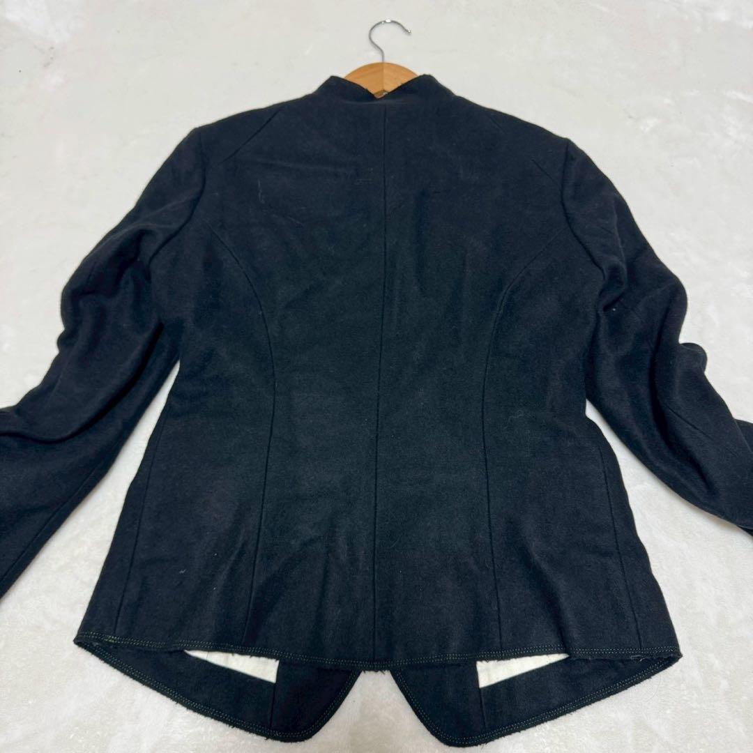 未使用✨ アルアバイル　ハイネック　ジャケット　ウール　銀ボタン　ブラック