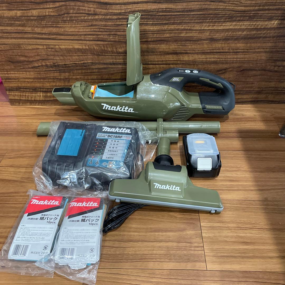 makita マキタ充電式クリーナー　紙パック式　オリーブ
