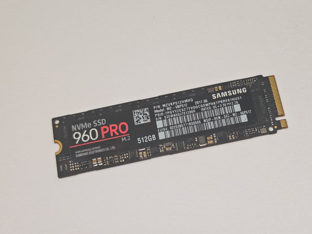内蔵型SSD Samsung SSD 960 PRO 512GB M.2 NVMe MLC