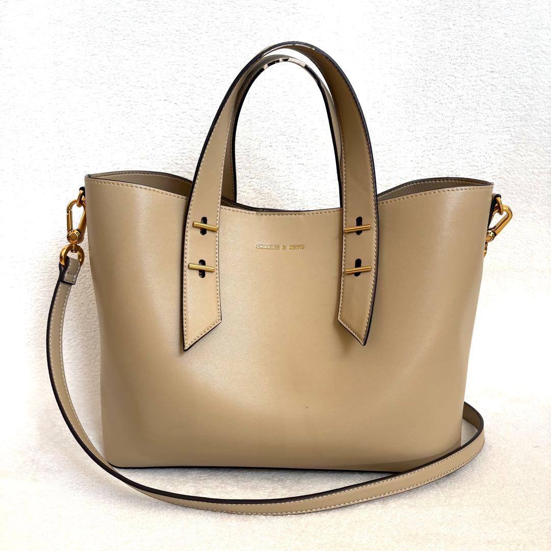【CHARLES&KEITH】ダブルハンドル スラウチーバッグ ショルダーバッグ