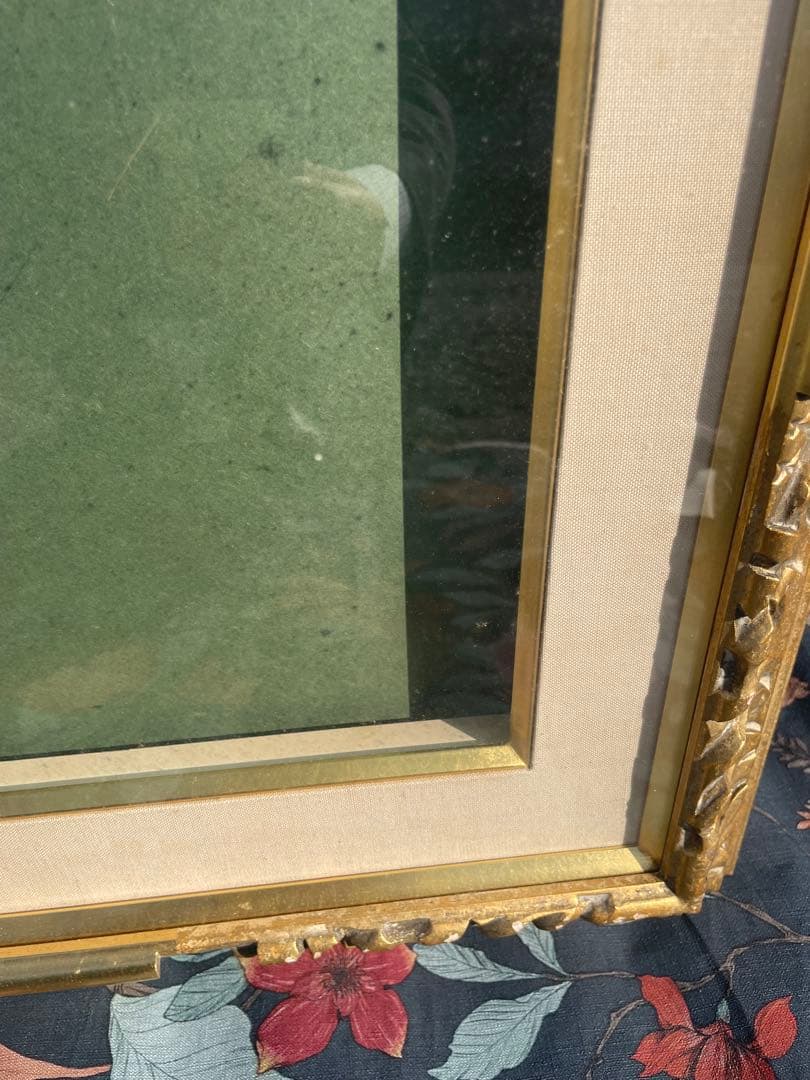 最終値下げ⭐️装飾的なゴールド木製額縁（昭和レトロ）