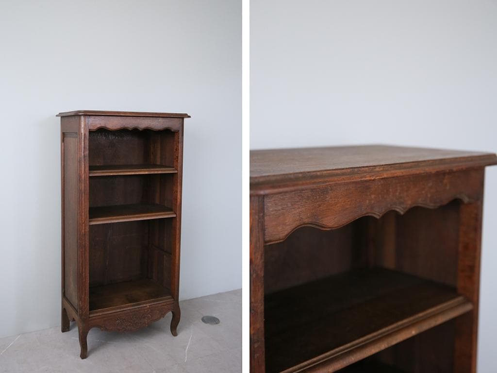 フランスアンティーク猫脚ブックシェルフ/木製本棚/飾り棚/食器棚(90-207)