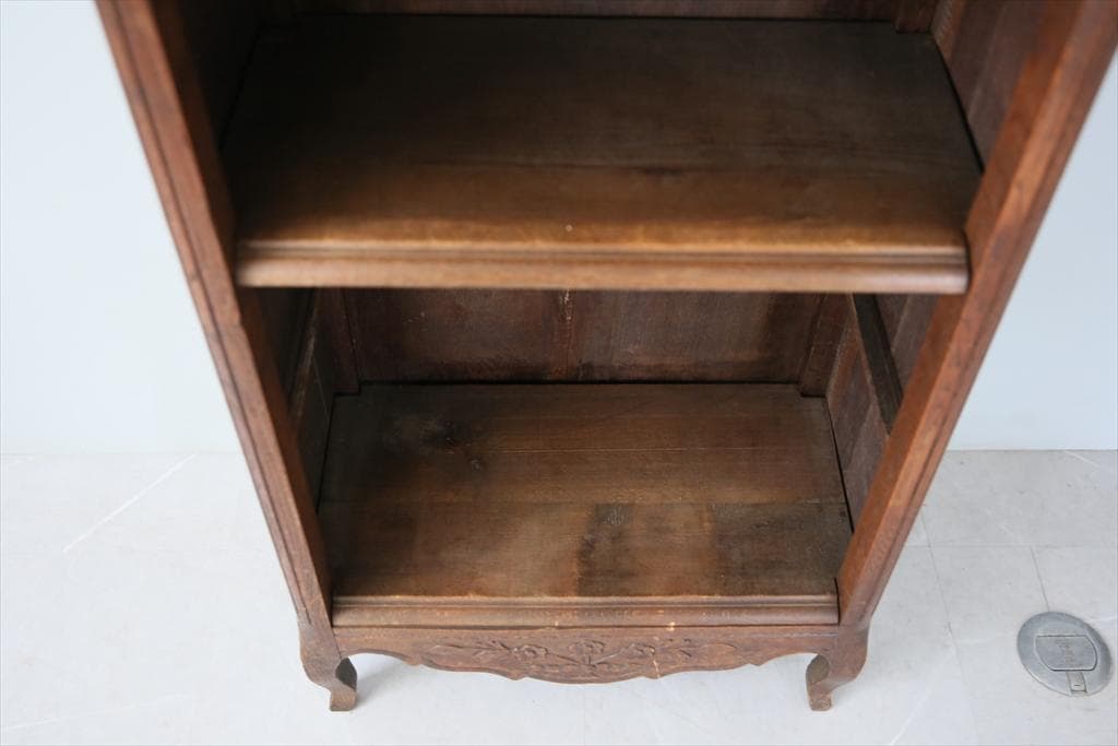 フランスアンティーク猫脚ブックシェルフ/木製本棚/飾り棚/食器棚(90-207)