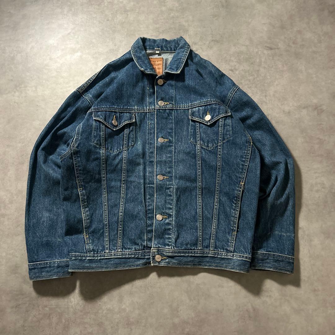 ヴィンテージ デニム コットン マルチポケット バックル デザイン ジャケット