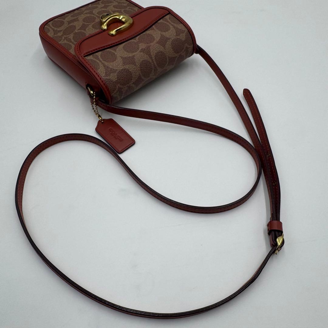 極美品✨ コーチ ショルダーバッグ トール ストゥディオ シグネチャー 茶色