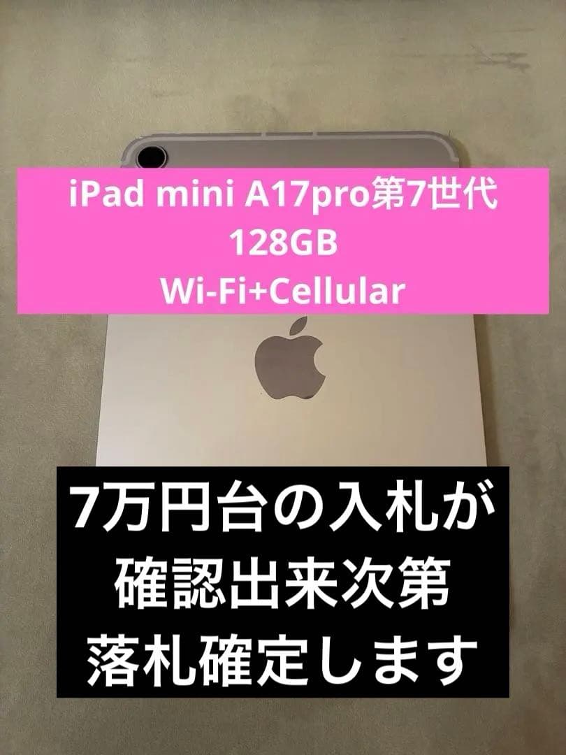 A*r様 iPad mini A17pro第7世代128GB Wi-Fi+Cel