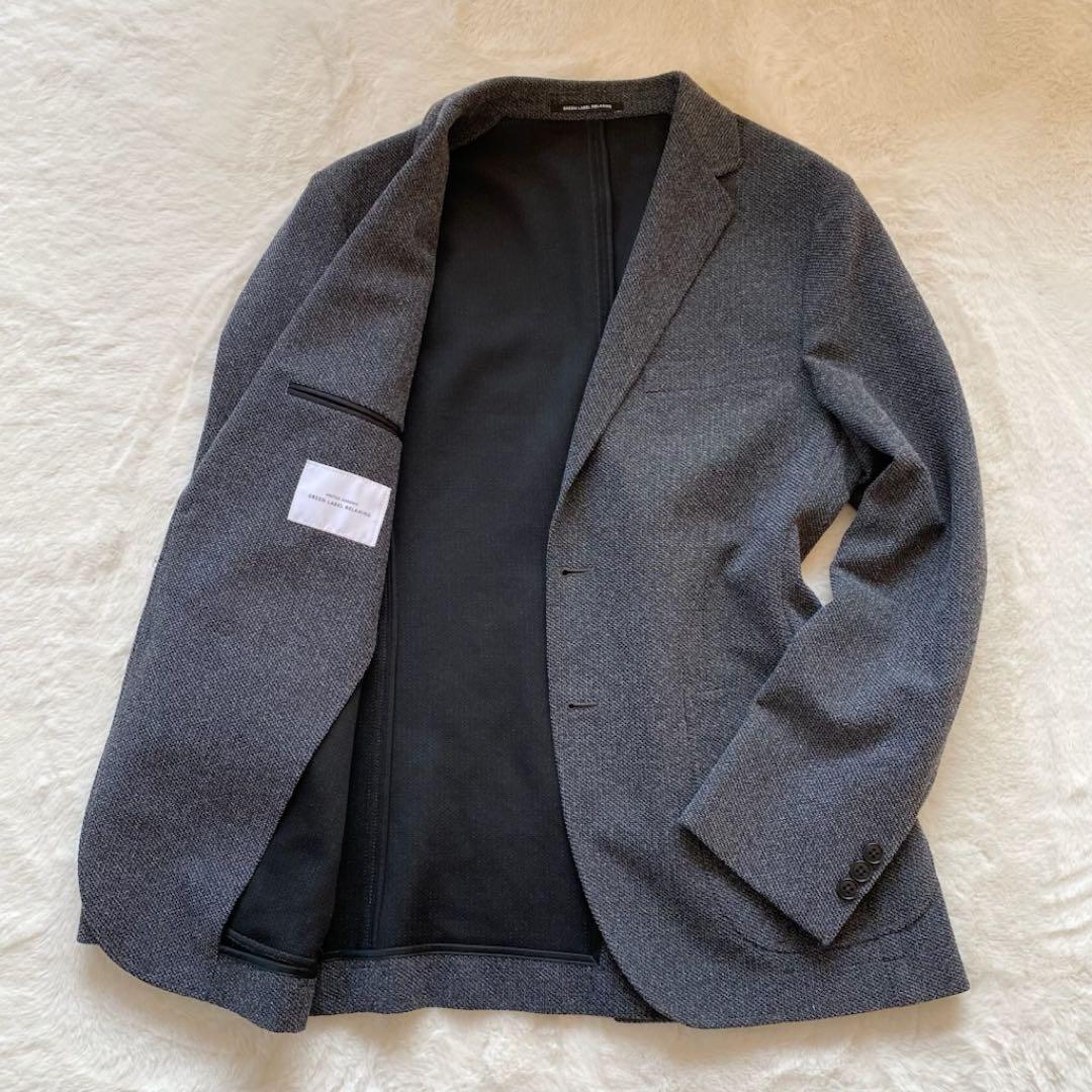 【極美品】グリーンレーベル　テーラードジャケット　リネン混　グレー　46 2B