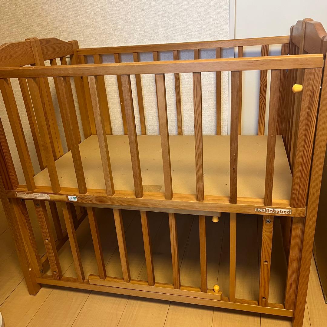 ハピネス Baby Bed ベビーベッド 60cm×90cm 木製