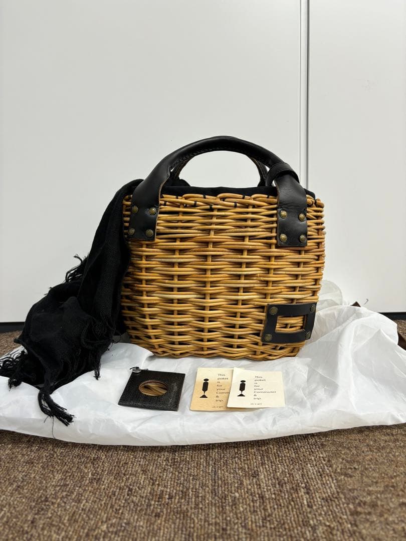 エバゴス ebagos ブライドルレザー 紅藤 カゴバッグ