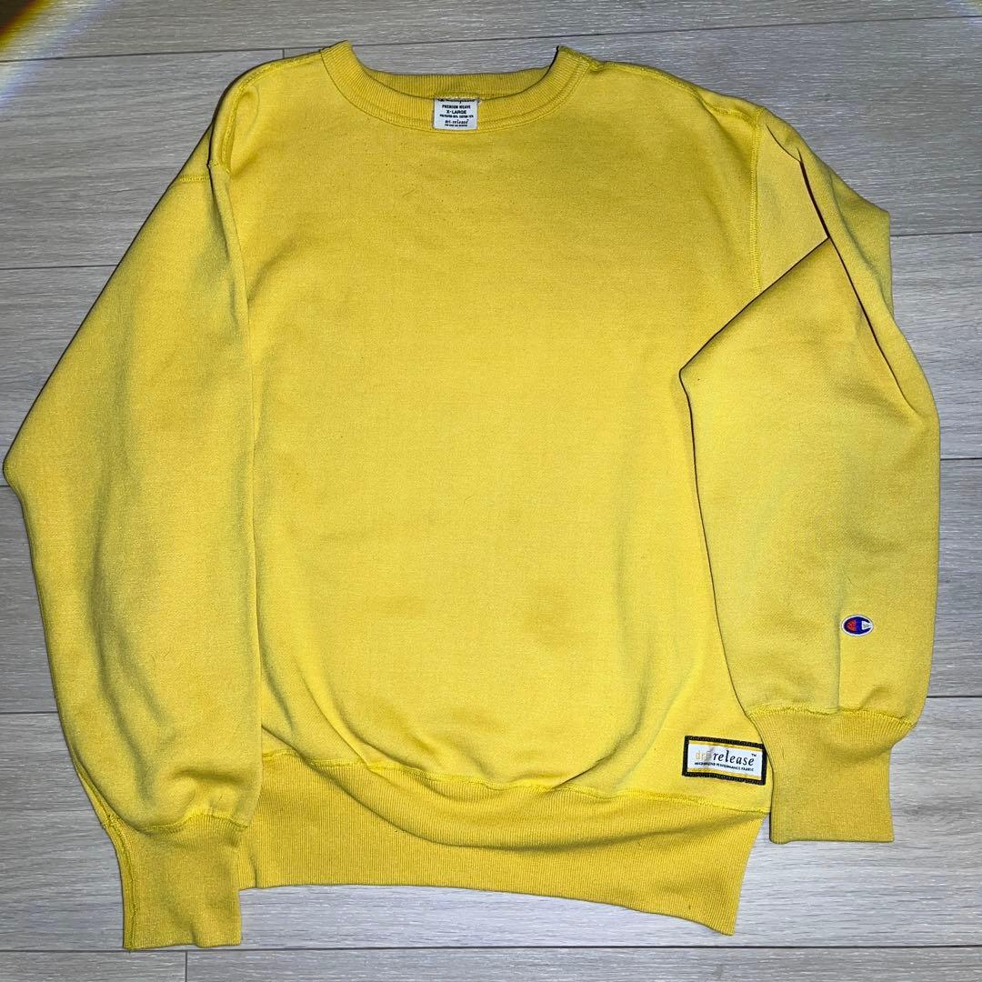 【美品】00s Championプレミアムウィーブ　リバースウィーブ　イエロー
