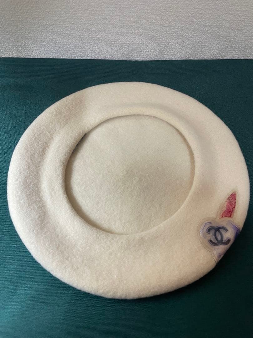 CHANEL シャネル ベレー帽　ココマーク　カメリア　ヴィンテージ　アイボリー