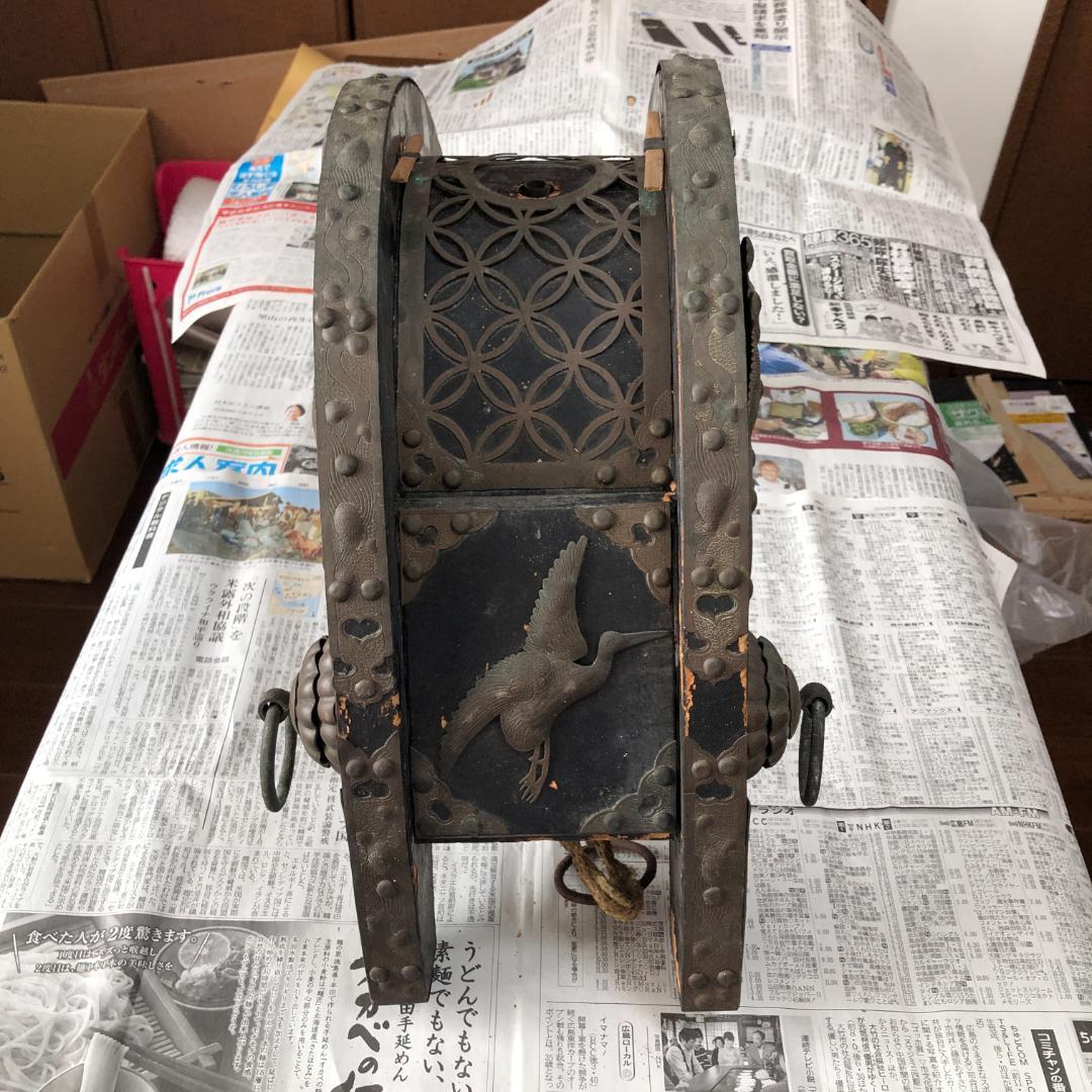 【骨董】龍・鶴図飾金具付き 和鞍（馬鞍）馬具 部品取り #933